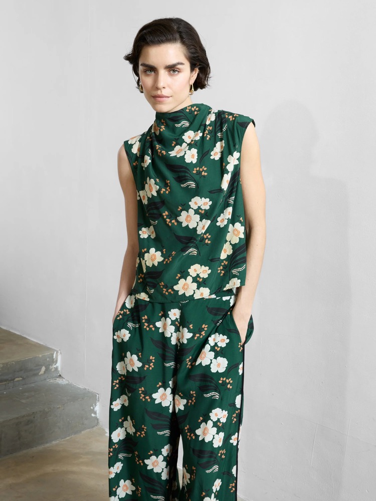 Green floral jumpsuit from French Connection